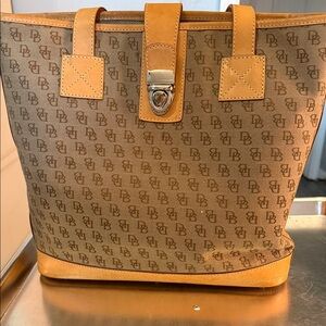 Vintage Dooney & Bourke Tan Monogram Tote